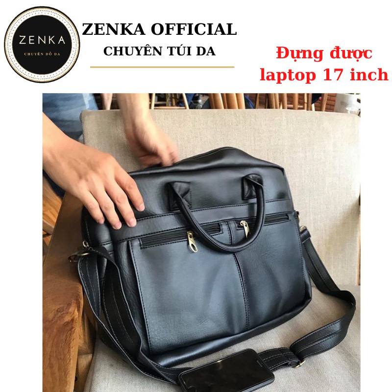 Túi đựng laptop 17 inch, cặp da văn phòng công sở Zenka sang trọng và lịch lãm