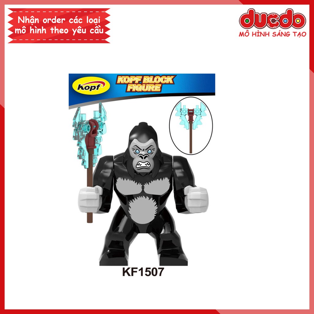 Minifigures khỉ đột KingKong cầm Rìu phóng xạ- Đồ chơi Lắp ghép Xếp hình Mini Mô hình King Kong Godzilla KF1506 - 1507