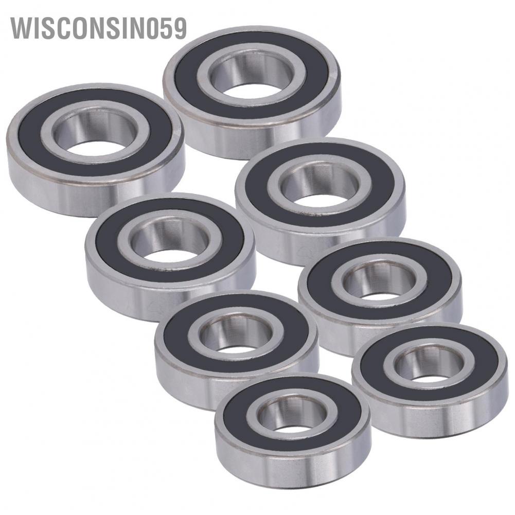 Wisconsin059 2Pcs Deep Grooves Ball Bearings Rubber Sealed Bearing for Relatively Stable Linear Motion Equipment