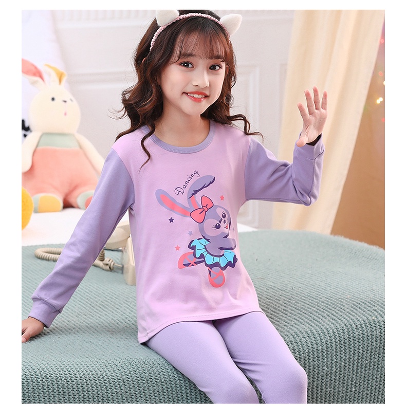 Bộ Đồ Ngủ Cotton Tay Dài 100-160cm Thời Trang Xuân Thu Cho Bé