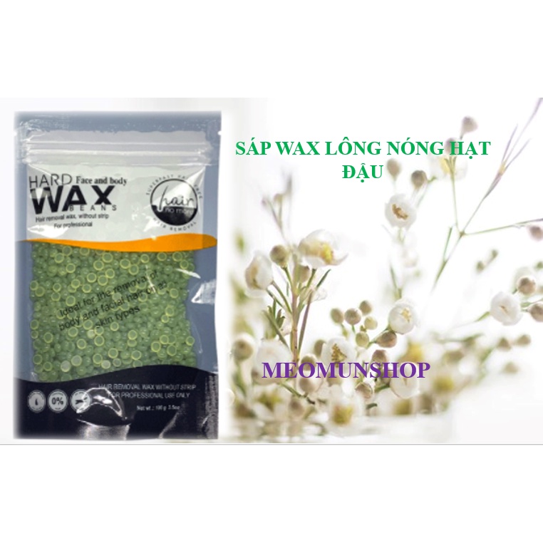 (Tặng kèm que sáp khi mua) Sáp wax lông nóng hạt đậu 100g tặng kèm que wax