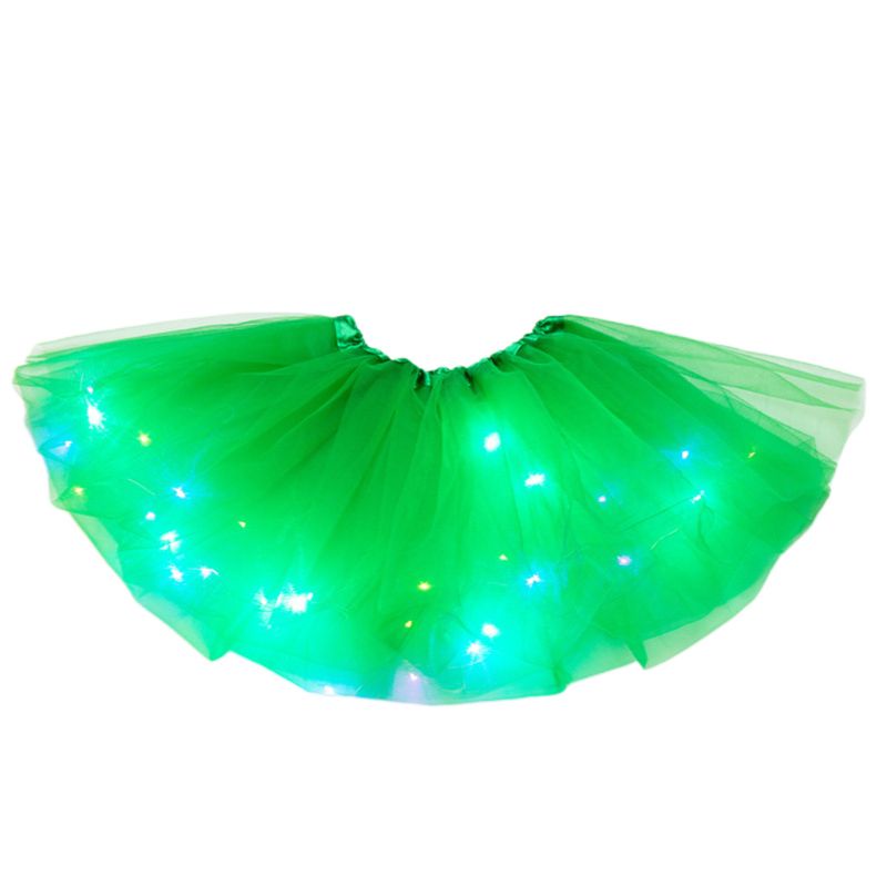 ✿ Chân Váy Tutu Ngắn Vải Tuyn Màu Dạ Quang Phối Đèn LED Nhiều Màu Sắc Cho Bé Gái