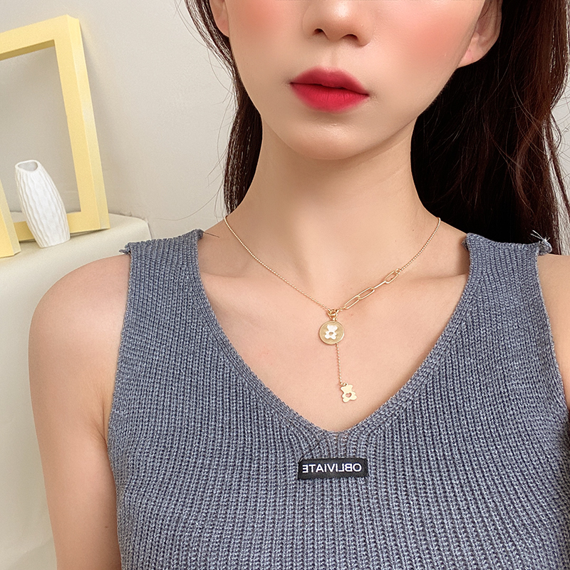 Vòng Cổ Hợp Kim Mặt Gấu Chống Dị Ứng Cho Nữ