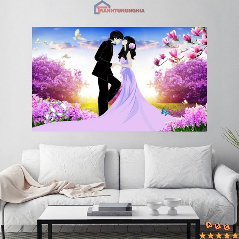 Tranh đính đá ABC tình yêu vĩnh cửu 76cm x 50cm