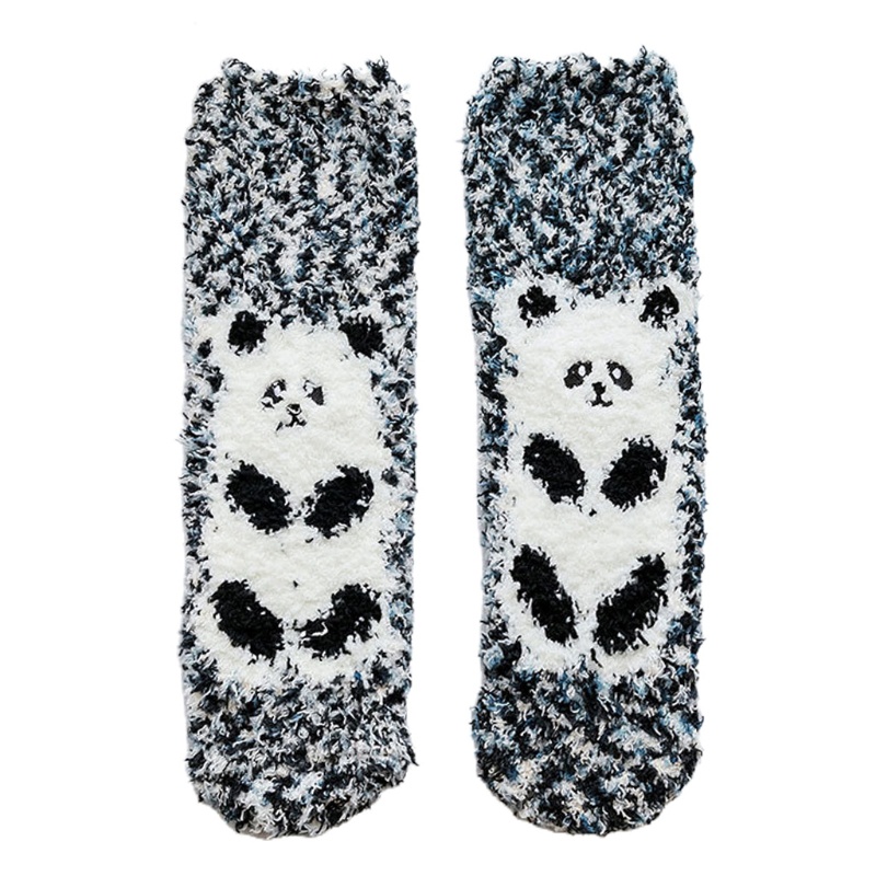 Youyo Vớ Nhung San Hô Lông Xù In Hình Động Vật Gấu Trúc Heo Hoạt Hình Nhiều Màu Sắc Ấm Áp Mùa Đông