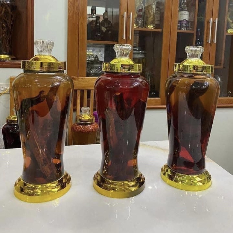 Bình Thuỷ Tinh Ngâm Rượu Sâm ... Bình 3L , 4L, 5L dáng bình eo