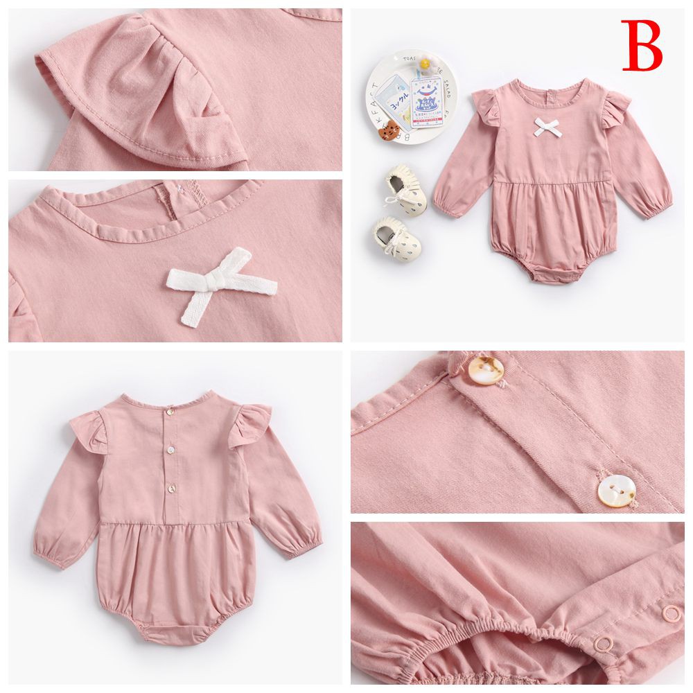 Bộ Đồ Liền Thân Sanlutoz Vải Cotton Thiết Kế Tay Dài 4 Màu Tùy Chọn Dành Cho Bé Gái Sơ Sinh