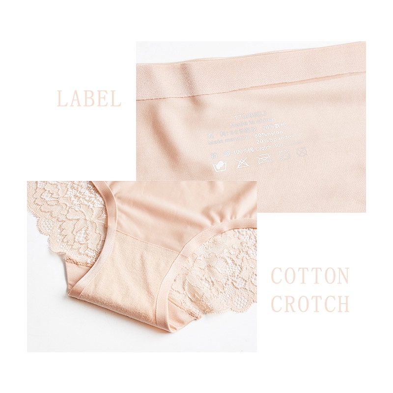 Set 3 quần lót nữ lưng vừa phối ren size m-xxl