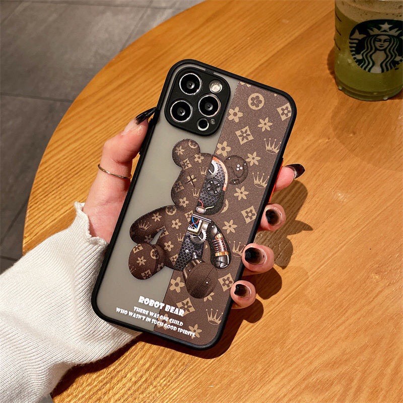 Ốp lưng iphone hình gấu bearbrick l.v cute chống sốc bảo vệ camera 7plus/8plus/x/xs/xsmax/11/12/13/14/pro/promax