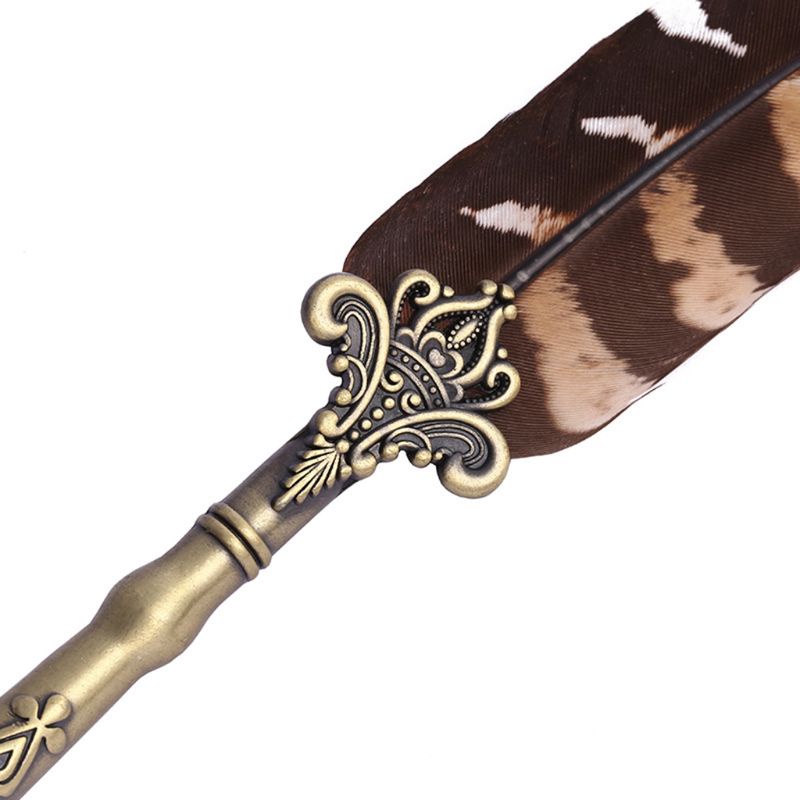 Seng Bộ Bút Chấm Lông Vũ Quilling Vintage Với Hộp Ngòi 3 Ngòi Dùng Vẽ Tranh Nghệ Thuật Thanh Lịch