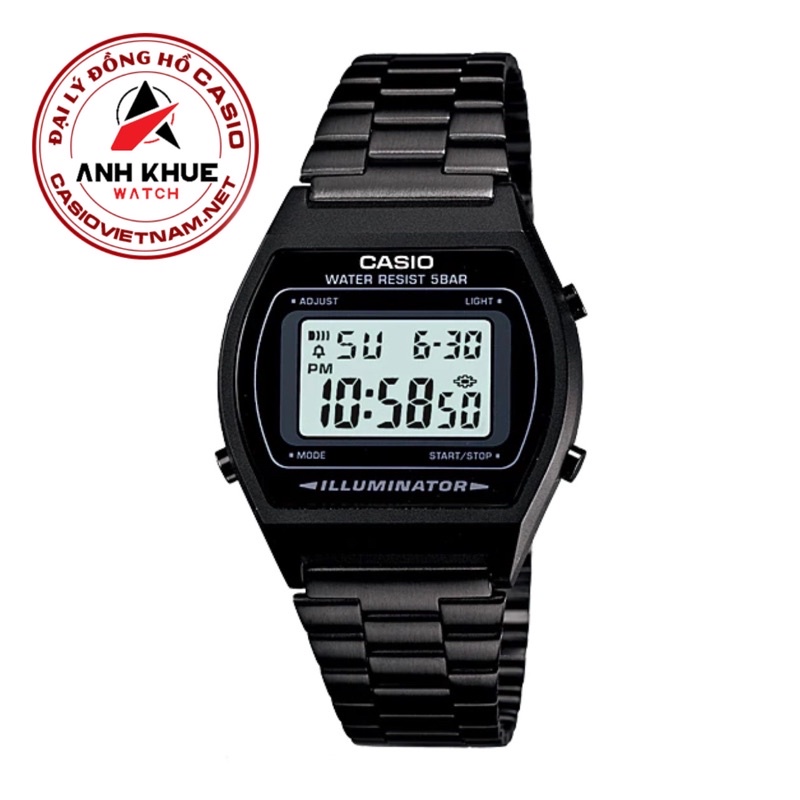 Đồng hồ Casio unisex Điện tử B640WB-1ADF Màu đen - Dây kim loại