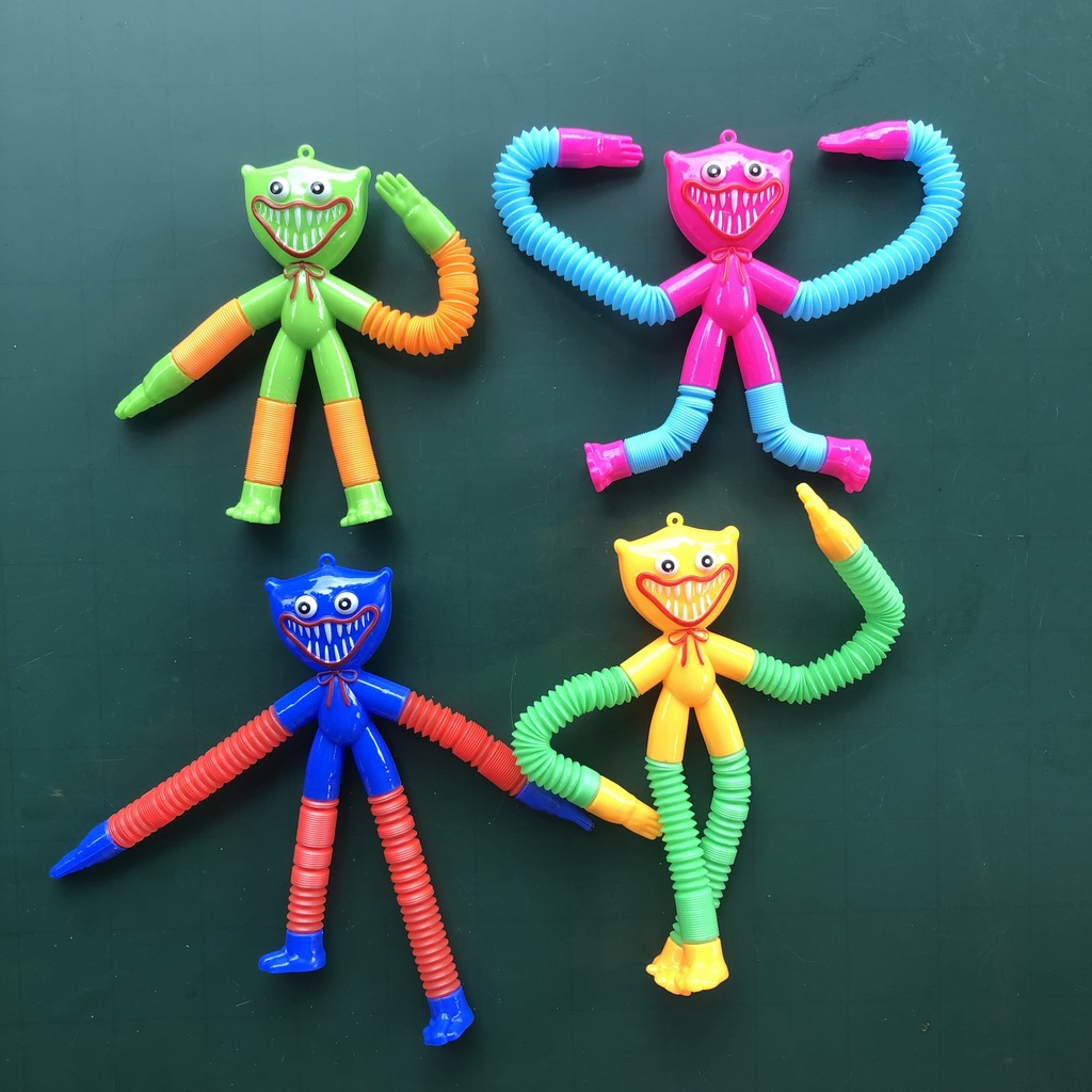 Huggy Wuggy Ống Lò Xo Biến Hình Có Đèn co giãn chân tay, ống Poopy Playtime giảm căng thẳng cho mọi lứa tuổi