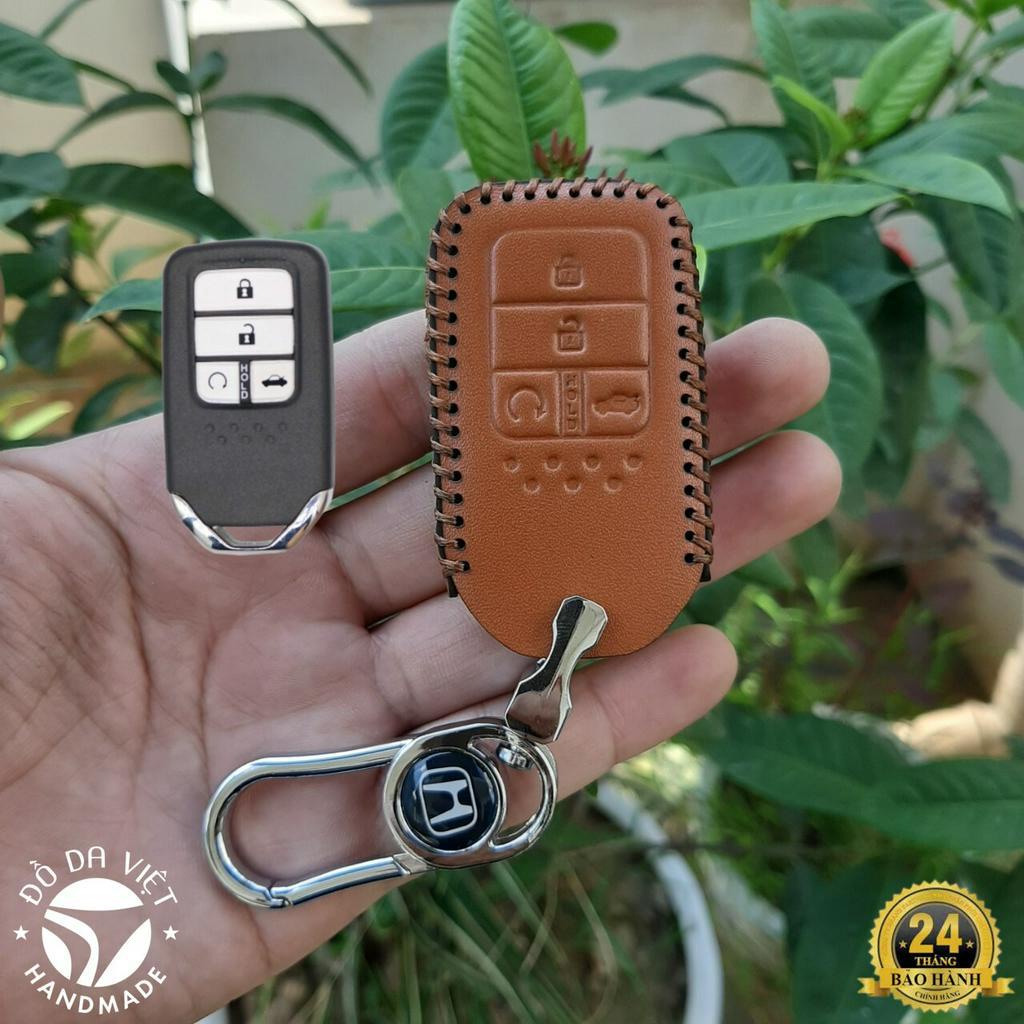 Bao da chìa khoá Honda Civic , City, CRV loại chìa 4 nút  Da bò thật 100%