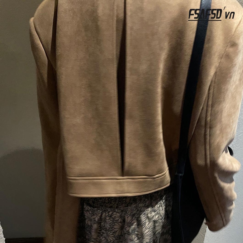 Áo Khoác Da Lộn Dáng Ngắn Thiết Kế Mới Thời Trang Mùa Thu Đông 2022 Dành Cho Nữ