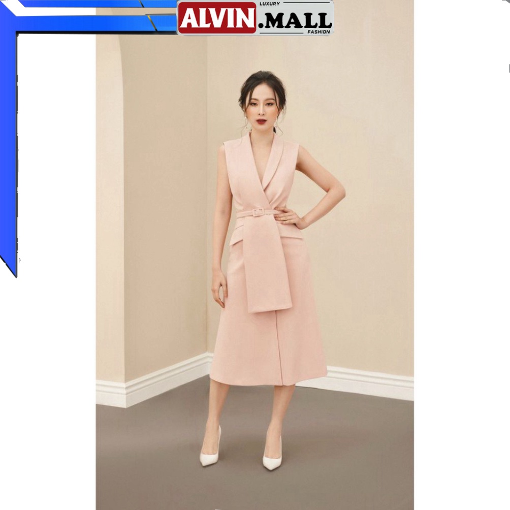 ✨Quảng Châu✨ Đầm suông thiết kế thanh lịch - kèm thắt lưng ALVIN.MALL