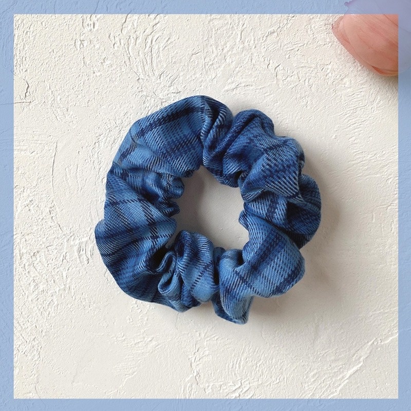 Dây Cột Tóc Màu Xanh Dương Thời Trang Mùa Hè Phong Cách Hàn Quốc Xinh Xắn Cho Nữ