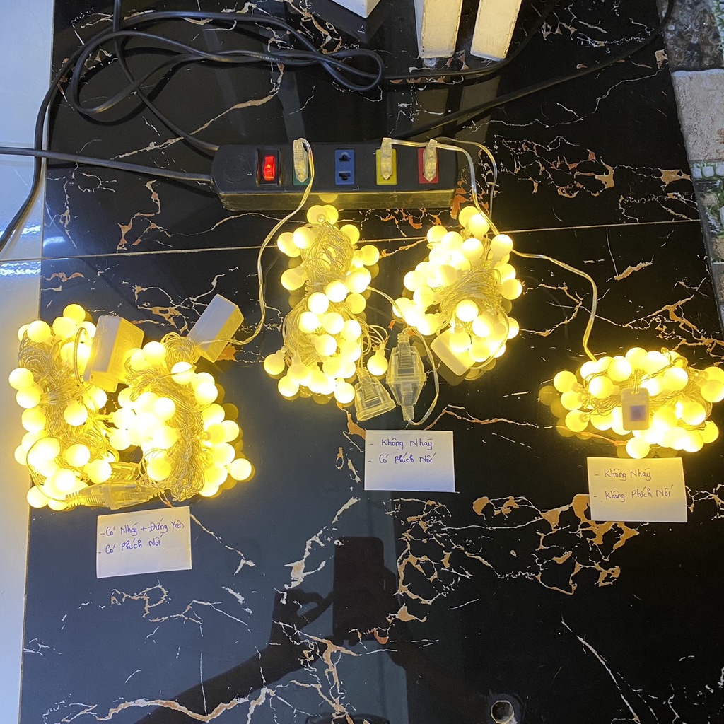 Dây Đèn Led Bóng Tròn 9 Mét/ 6 Mét Bóng Cherry Ball, Ánh Sáng Vàng Nắng