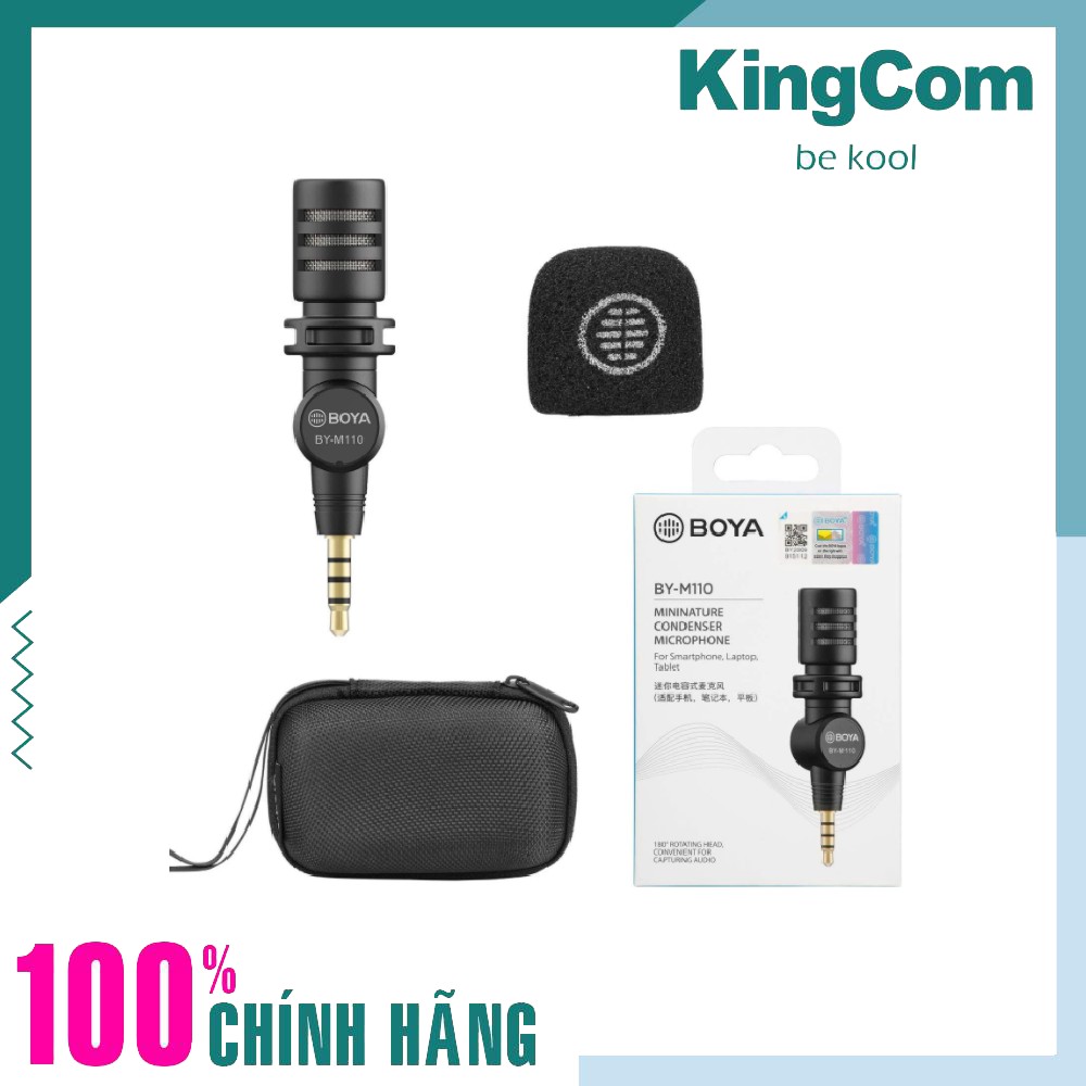 Mic thu âm Plug - in TRRS 3.5mm cho điện thoại BOYA BY - M110