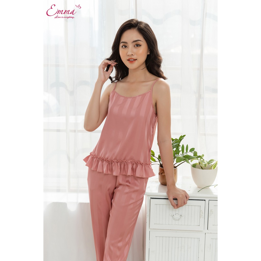 Bộ Mặc Nhà Hai Dây Lụa , Quần Dài Emma EHLU.0007.091