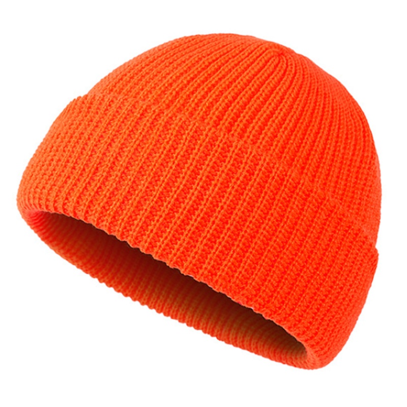 Mũ Beanie Dệt Kim Màu Sắc Trơn Phong Cách Harajuku Thời Trang Mùa Đông Cho Nam Nữ