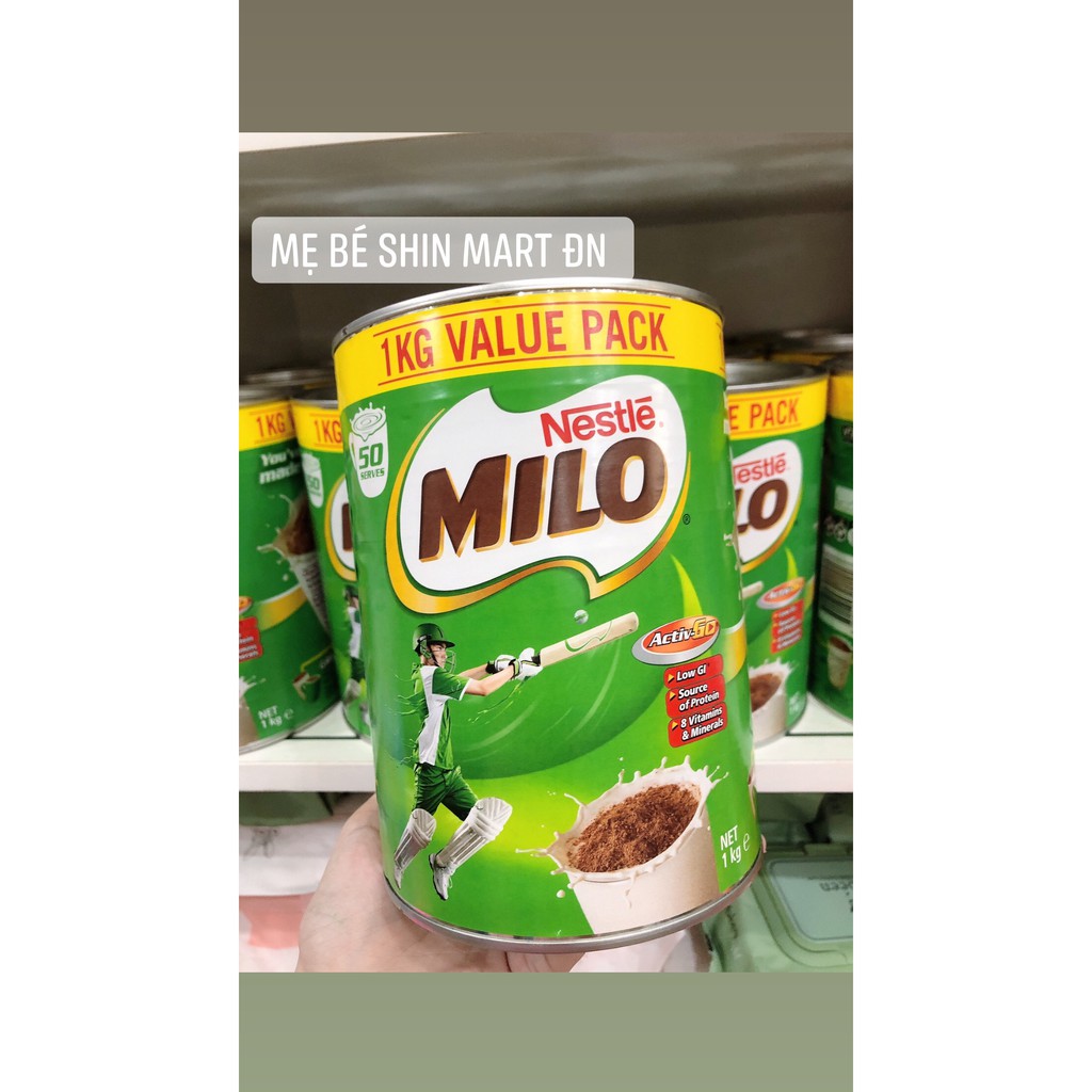 Sữa bột MILO Úc 1kg dành cho người lớn và bé trên 2 tuổi [ DATE 06/2022]