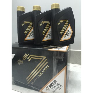 Thùng 12 bình nhớt S-OIL 7 4T RIDER 10W40 1,0L