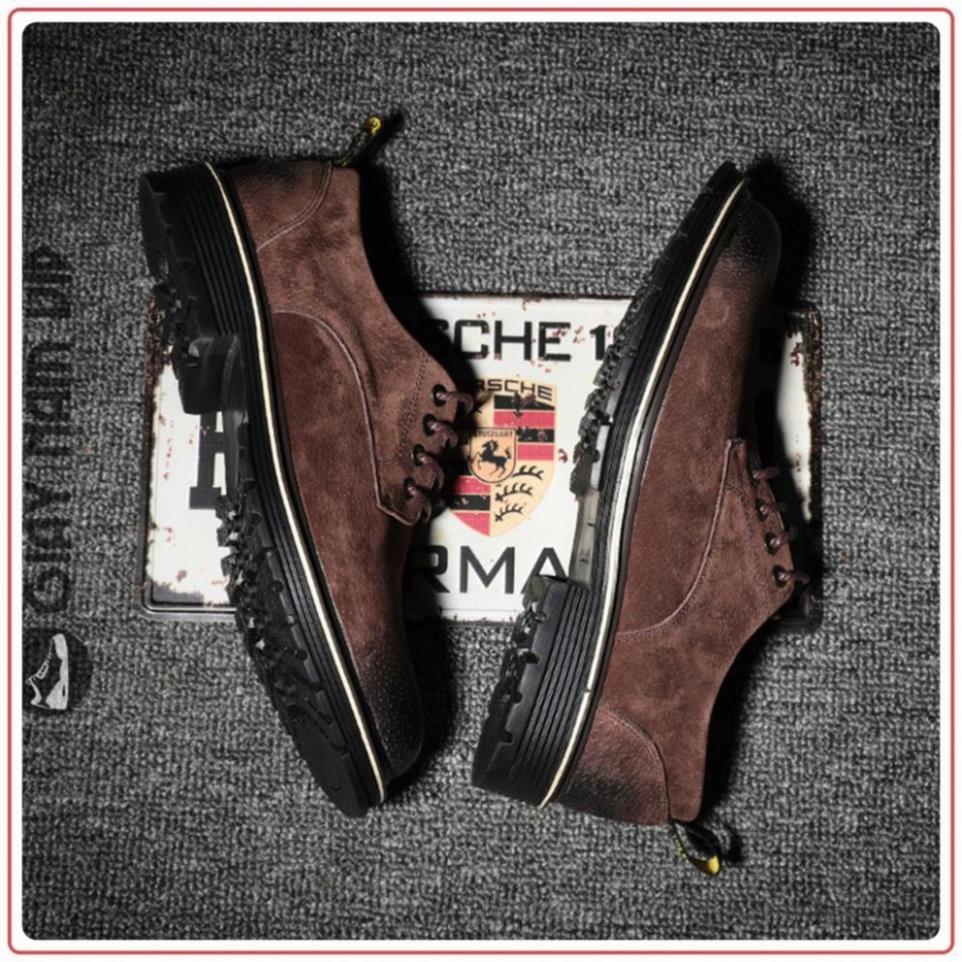 Giày Da Lộn Nam Cao Cấp Hàn Quốc Phong Cách GIAYNAMVIP Giày Đốc Nam Cổ Ngắn Vintage GNK20 45 ⛸️