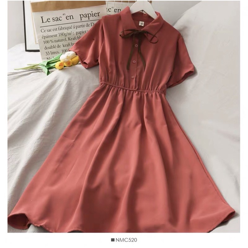 Váy nữ cổ áo polo tay voan | BigBuy360 - bigbuy360.vn