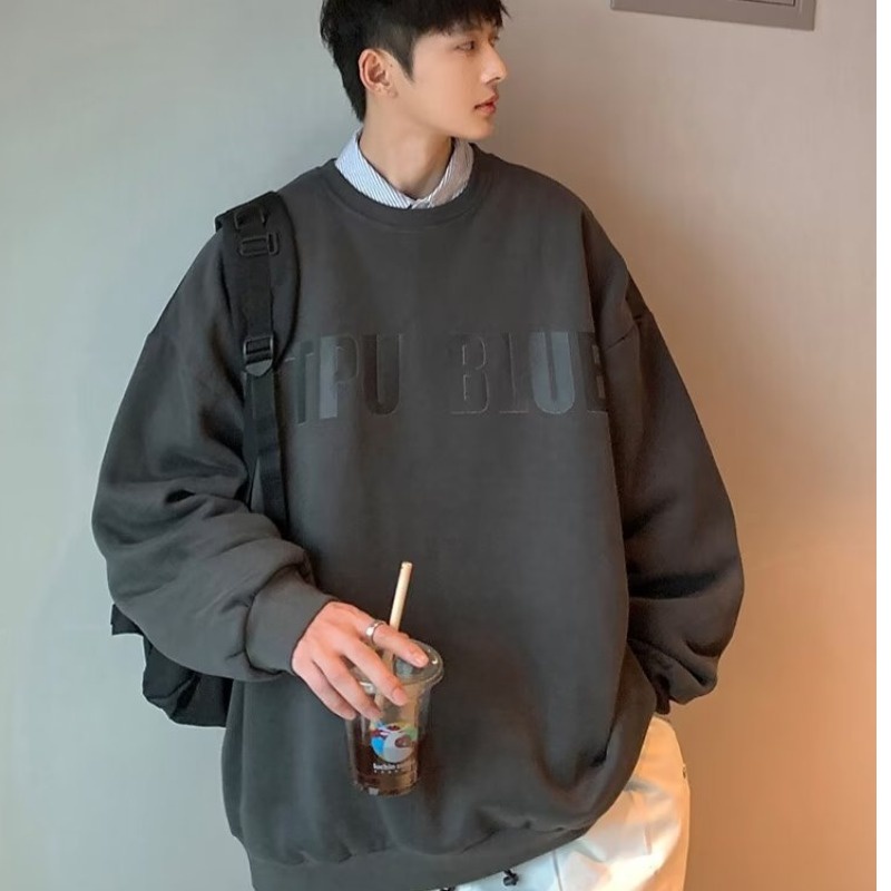 Áo Nỉ Dài Tay Cổ Tròn Form Rộng In Chữ Thời Trang Cho Nam Và Nữ Cỡ M-5XL