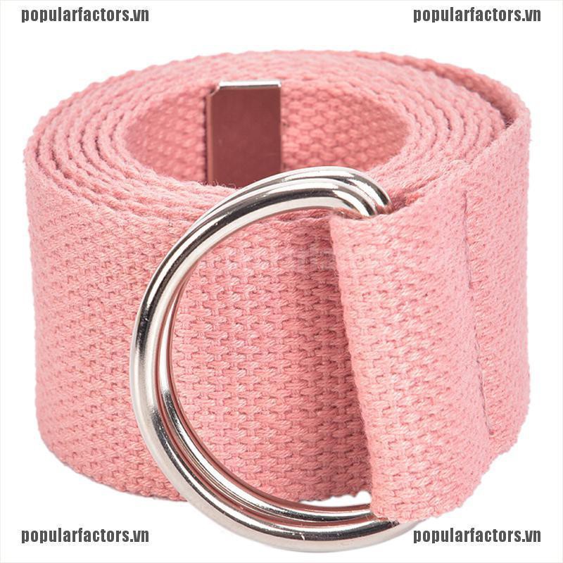 Thắt Lưng Vải canvas nylon Kẻ Sọc Khóa Đôi Hình Chữ D Đơn Giản Thời Trang Cho Nam Nữ