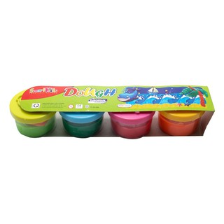 Bột nặn học tập dough 4 hủ 4 màu thường + khuôn smartkids sk-dc20r