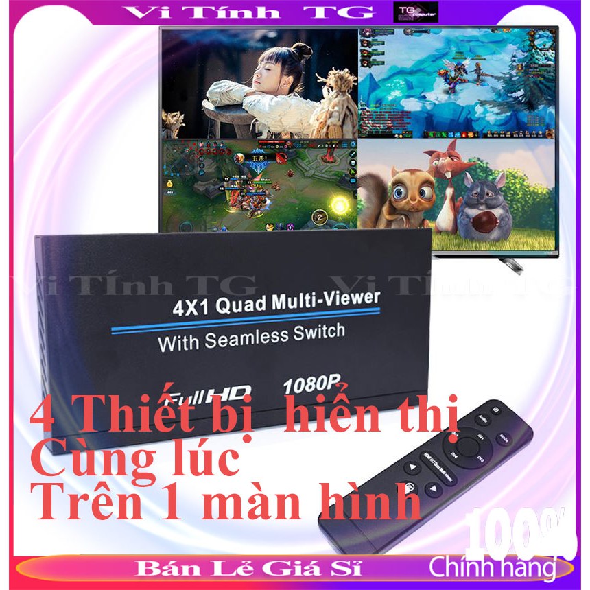 Bộ Ghép 4 Thiết Bị HDMI Dùng Chung 1 Màn Hình hiển thị cùng lúc