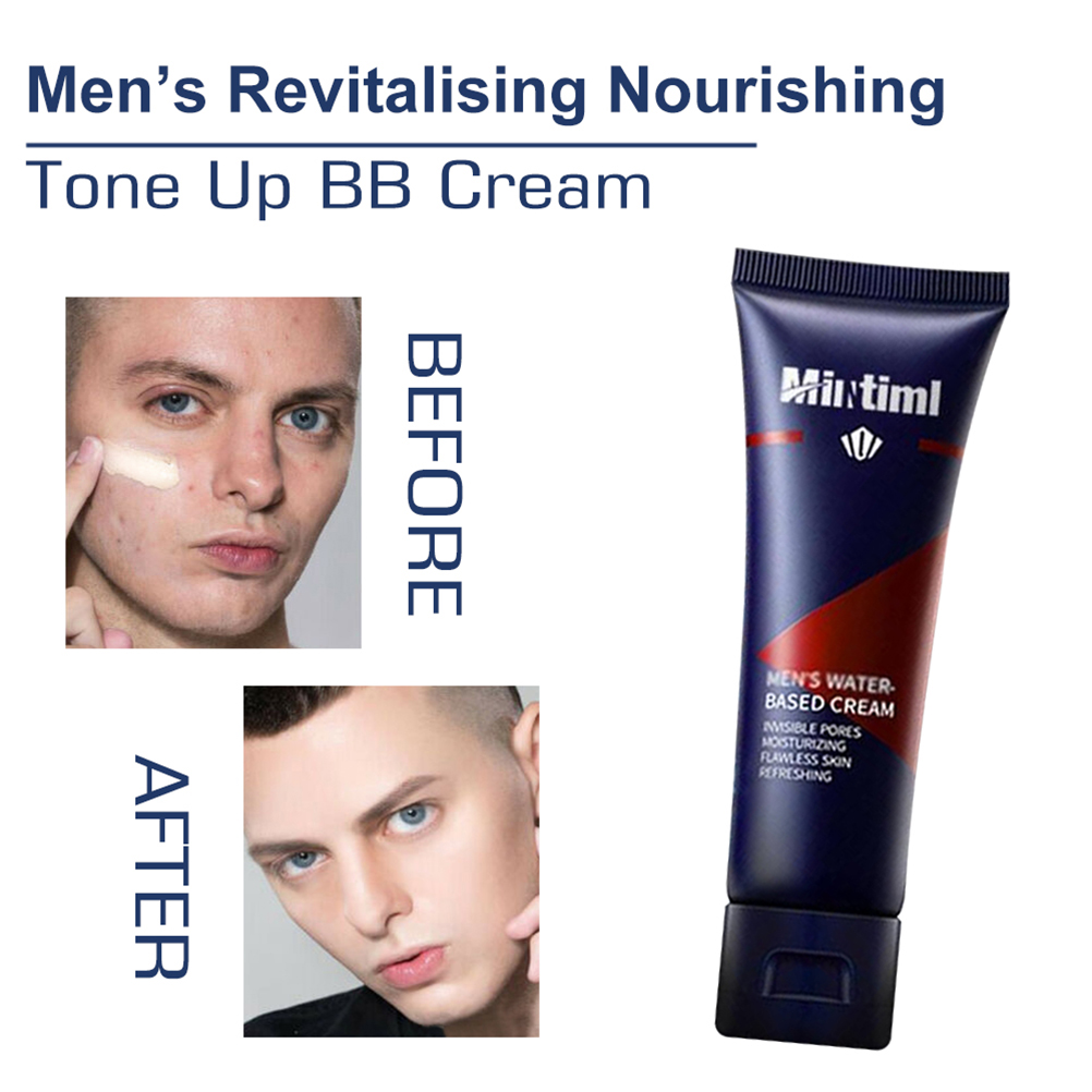 Men's Revitalising Nourishing Tone Up BB Cream Tone-Up Enhancer BB Cream Face Moisturizer Cream for All Skin Types