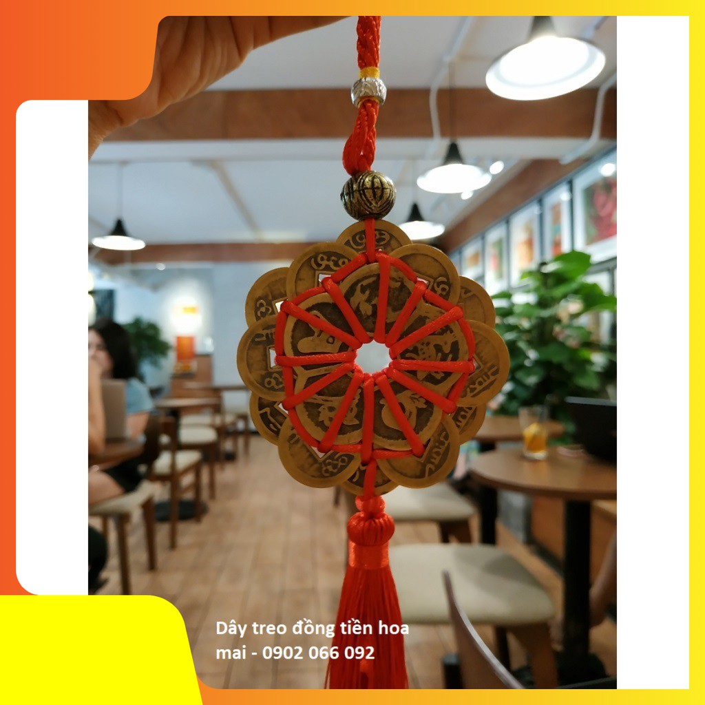 Dây treo ô tô đồng tiền hoa mai tài lộc