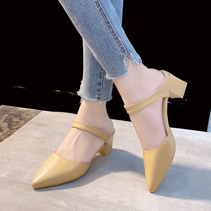 Giày Cao Gót Da Mũi Nhọn Thời Trang Cho Nữ