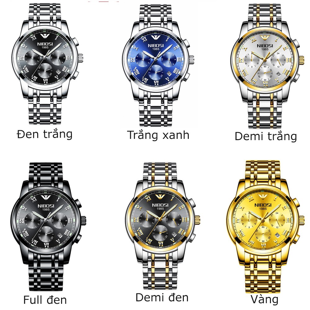 Đồng hồ nam NIBOSI 2301 dây thép lịch ngày thời thượng - Đẳng cấp doanh nhân | BigBuy360 - bigbuy360.vn