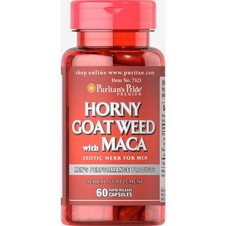 Viên uống tăng cường sinh lý nam giới  Chiết xuất Cỏ sừng dê và Maca Horny Goat Weed with Maca 60 viên HSD tháng 04/2021