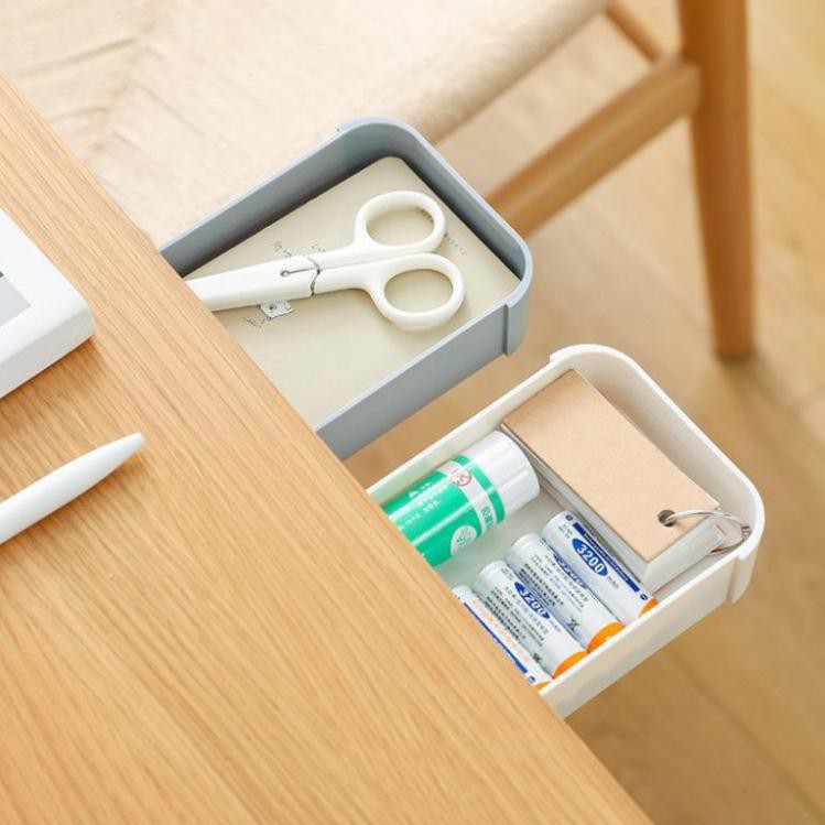 ⚡ĐỘC ĐÁO⚡Hộc Dán Ngăn Bàn, Ngăn Kéo Bàn Mini Để Văn Phòng Phẩm, Lưu Trữ Đồ Tiện Ích