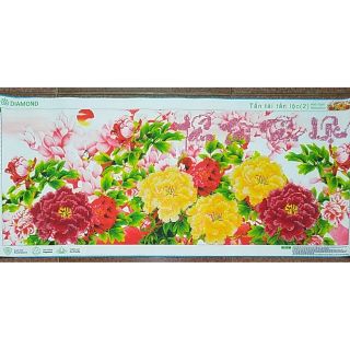 (ĐÃ ĐÍNH) Tranh đính đá thành phẩm TẤN TÀI TẤN LỘC 86x37cm