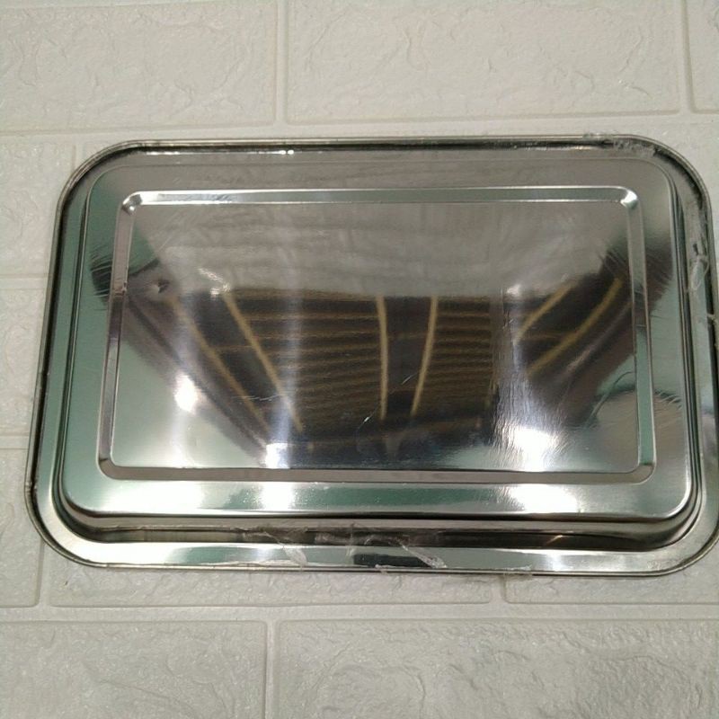 Khay inox nông chữ nhật 3 size