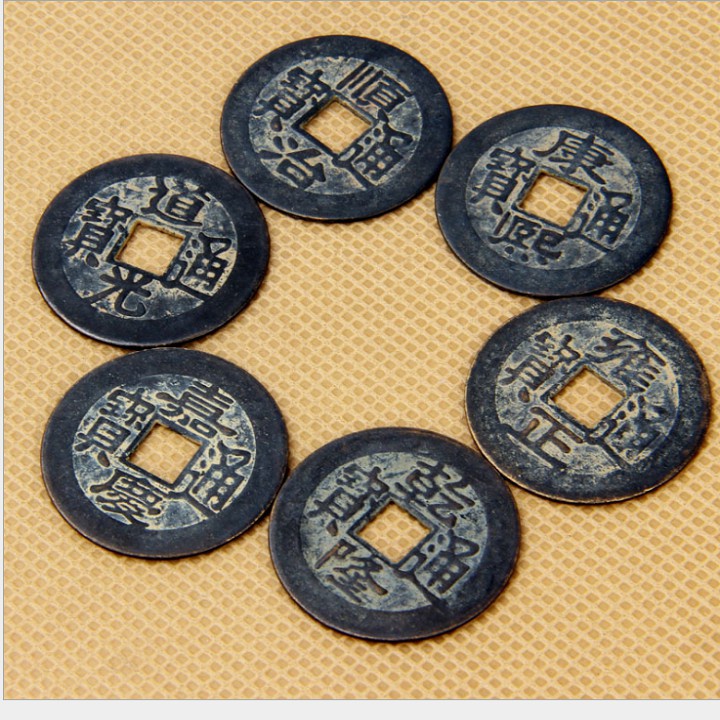 Set 5 Đồng Xu Ngũ Đế Phong Thuỷ Giả Cổ Cầu Tài Lộc