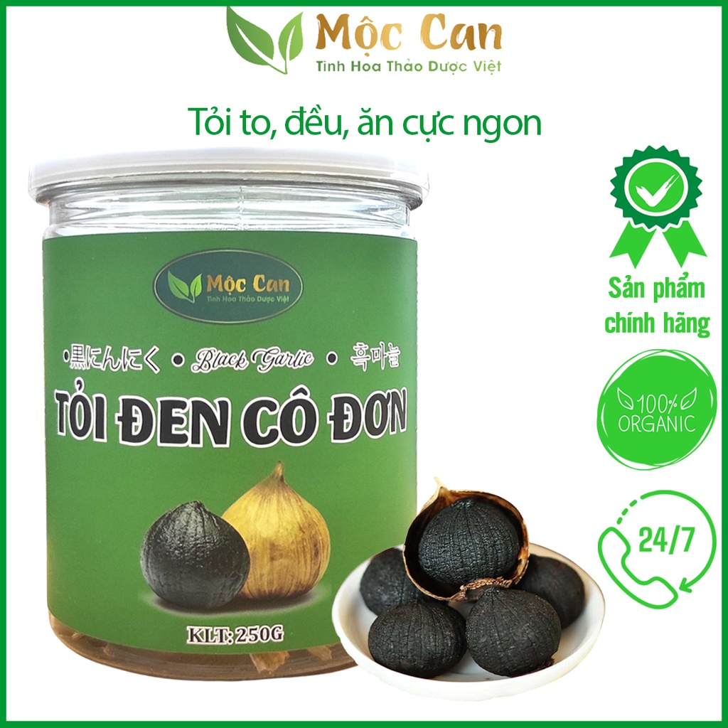 Tỏi đen cô đơn lên men tự nhiên Mộc Can tốt cho sức khỏe, tim mạch, cải thiện đầy bụng, ăn không tiêu tỏi đen hộp 250g