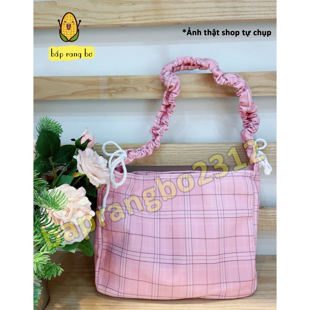 TÚI TOTE ĐEO VAI ĐEO CHÉO DÂY RÚT CARO [CÓ KHÓA & TÚI CON] - VẢI CANVAS - PHONG CÁCH ULZZANG - ĐỂ ĐƯỢC SÁCH A4