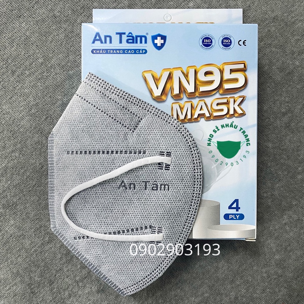 Khẩu trang N95 An Tâm 4 lớp kháng khuẩn hộp 10 cái