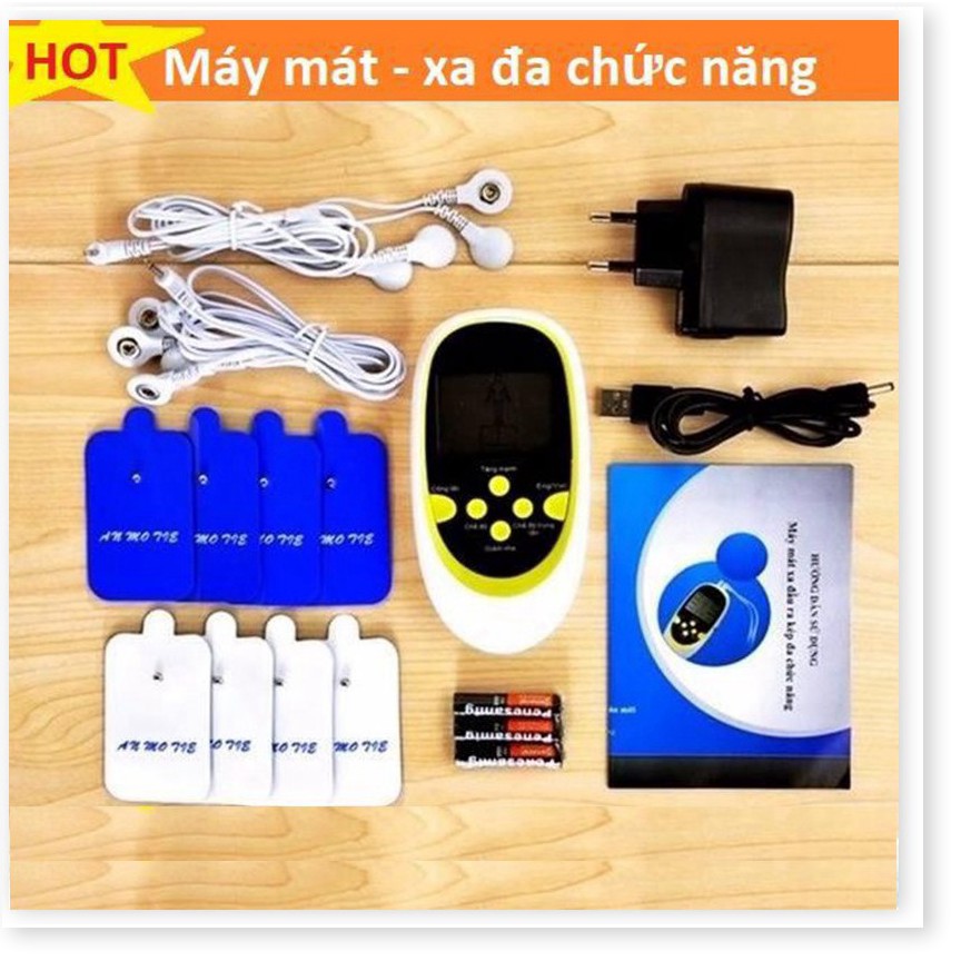 Máy Matxa Xung Điện, Máy Massage Trị Liệu 8 Miếng Dán Đầu Ra Kép Đa Chức Năng Cao Cấp, Trị Liệu An Toàn - Hiệu Quả