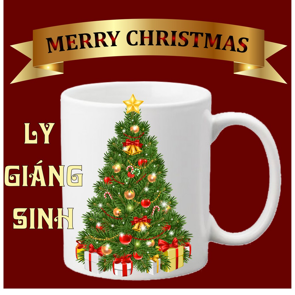 Ly NOEL-in hình trên ly sứ theo yêu cầu giá rẻ
