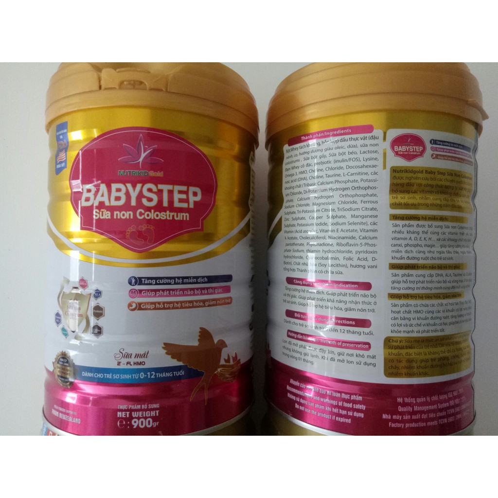 Sữa bột cho trẻ sơ sinh từ 0-12 tháng 900g (Babystep)- Hàm lượng sữa non cao giúp trẻ khỏe mạnh, tăng cường sức đề kháng