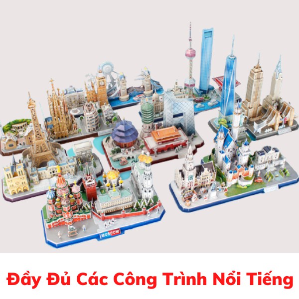 Mô Hình Giấy 3D Cubic Fun CácThành Phố Nổi Tiếng : Paris, London, New York, Moscow, Thượng Hải