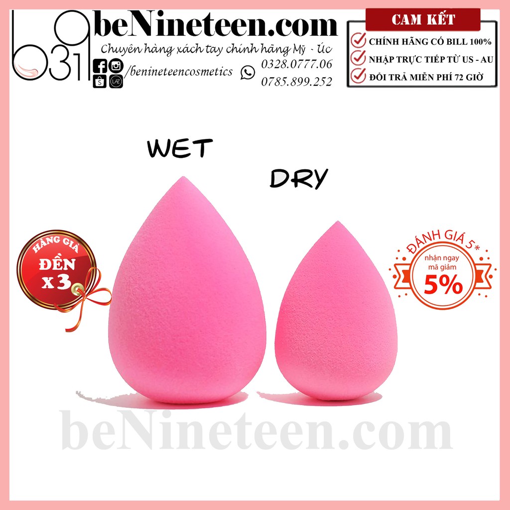 [SẴN, BILL US] Mút Trang Điểm Giọt Nước AOA Studio Wonder Blender Siêu Mềm nhiều dòng [beNineteen]