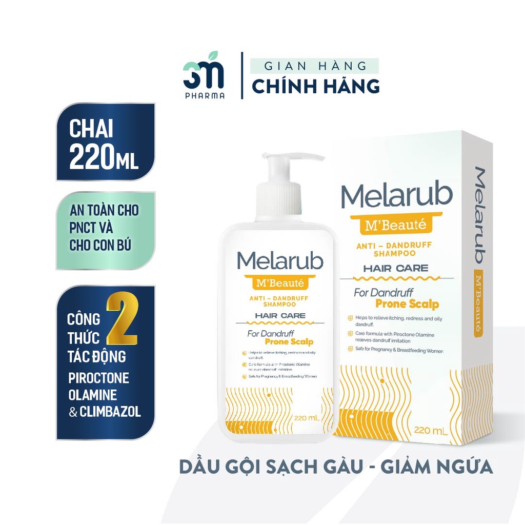 Dầu Gội Sạch Gàu Melarub Sạch Da Đầu, Ngăn Ngừa Gàu Anti Dandruff Shampoo Chai 220ml